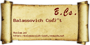 Balassovich Csát névjegykártya